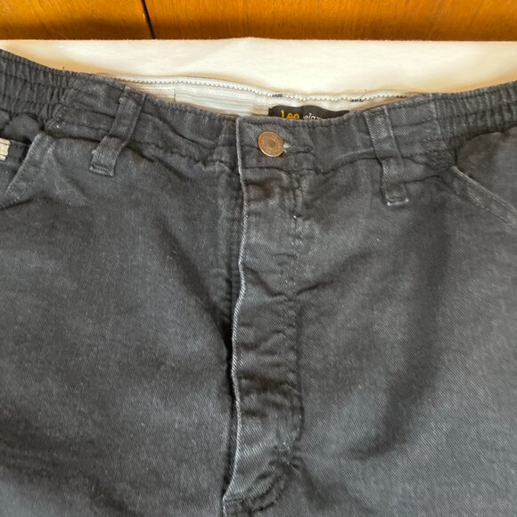 Lee Side Elastic Relaxed Fit 14 Medium Cotton Blend Black Jeans - Picture 5 of 10
